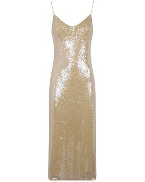 Ralph Lauren Woven "Slip Dress" Midi Dress - Natural