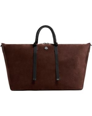 Moncler Carlo Suede Duffle Bag - Brown