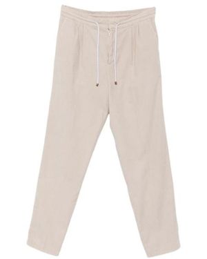 Brunello Cucinelli Pleated Corduroy Trousers - Natural