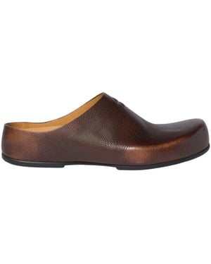 Miu Miu Logo-Embossed Mules - Brown
