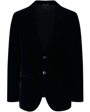 Giorgio Armani Single Breasted Velvet Jacket - Black