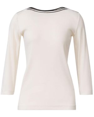 Fabiana Filippi Boat-Neck Embellished Ribbed Top - White