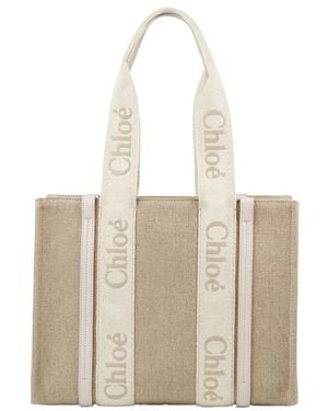 Chloé Logo-Tape Detail Tote Bag - Red
