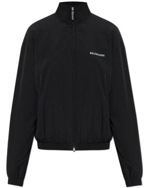 Balenciaga High-Neck Track Jacket - Black