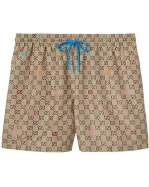 Gucci Printed Technical Poplin Swim Shorts - Multicolor