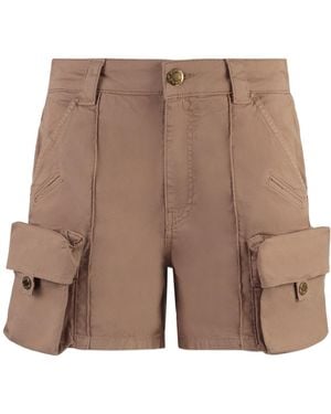 Pinko Low-Waist Thigh-Length Cargo Shorts - Brown