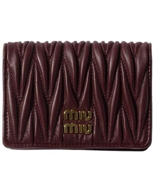 Miu Miu Small Matelassé Nappa Leather Wallet - Purple