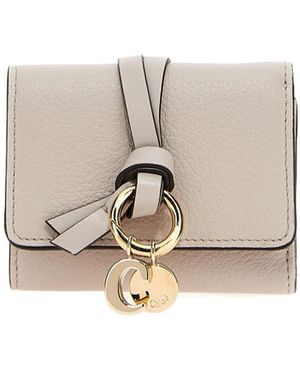 Chloé Alphabet Tri-Fold Compact Wallet - Natural