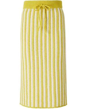Fabiana Filippi Striped Knitted Drawstring Midi Skirt - Yellow