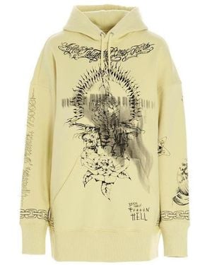 Givenchy Graphic Printed Cropped Hoodie - Metallic