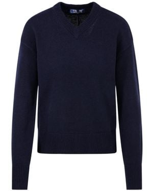Max Mara V-Neck Jumper - Blue