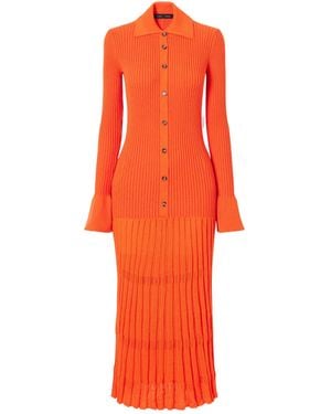 Proenza Schouler Rosario Ribbed Stretch Wool-Blend Maxi Dress - Red