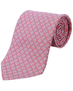 Ferragamo Ferragamo Tetris-Printed Pointed-Tip Tie - Purple