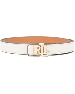 Ralph Lauren Lauren Logo Plaque Buckle Belt - White
