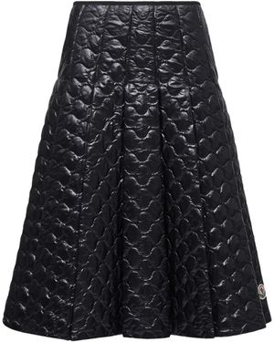 Moncler Square-Quilted Padded Midi Skirt - Black