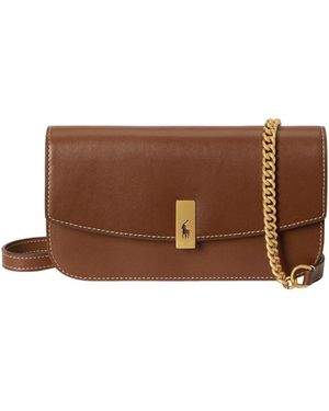 Polo Ralph Lauren Smooth Leather Crossbody Bag - Brown
