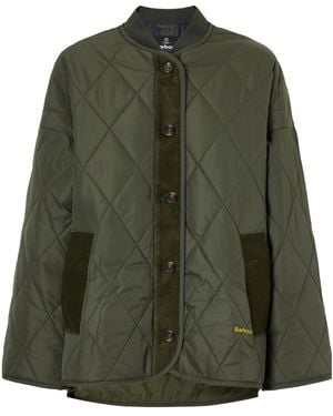 Barbour Corduroy-Trimmed Shell Quilted Jacket - Green