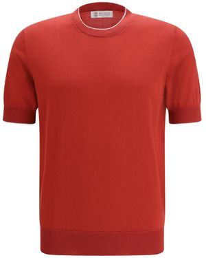Brunello Cucinelli Crew-Neck T-Shirt - Red