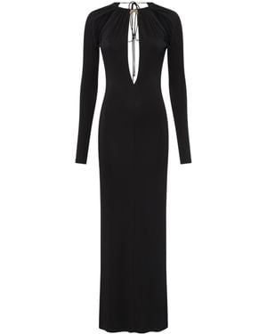 Marine Serre Draped Keyhole Dress - Black