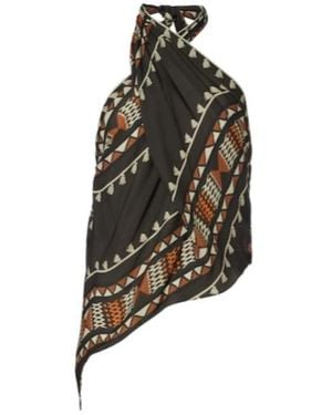 Johanna Ortiz Ancestral Printed Silk Georgette Top - Brown