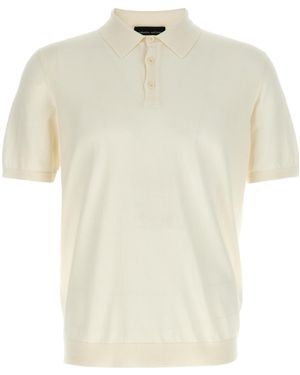 Roberto Collina Button-Down Short Sleeve Polo Shirt - White