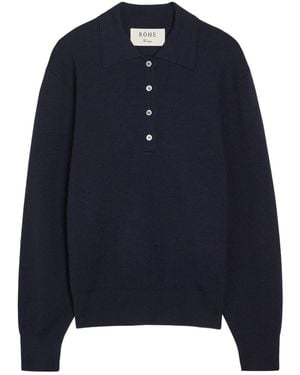 Rohe Merino Wool Polo Sweater - Blue