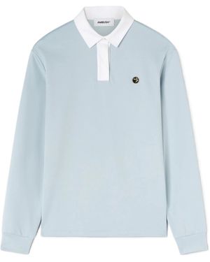 Ambush Logo Plaque Long Sleeved Polo Shirt - Blue