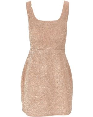 Elisabetta Franchi Sequin-Embellished Sleeveless Mini Dress - Natural