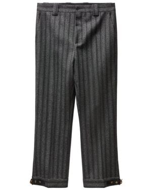 Versace Pinstripe Formal Trousers - Grey