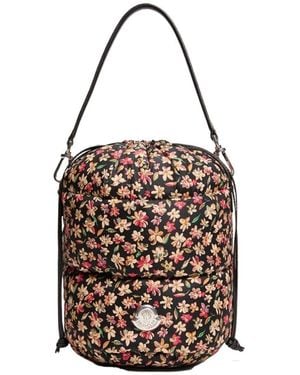 Moncler Caradoc Floral Bucket Bag - White
