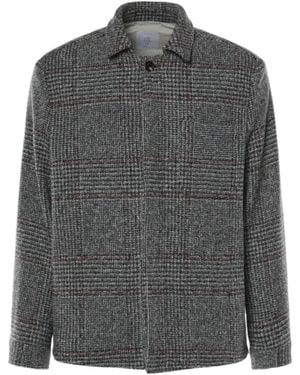 Eleventy Checked Button-Up Jacket - Grey