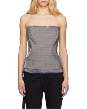 OTTOLINGER Plaid-Check Corset - Grey