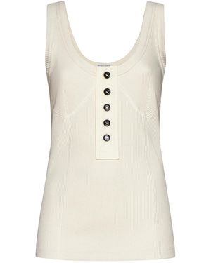 Bottega Veneta Sleeveless Rib Knit Top - Natural