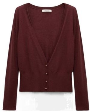 Dorothee Schumacher Button-Front V-Neck Cardigan - Purple