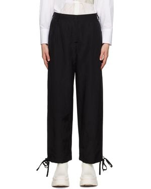 MSGM Elasticated-Ankles Wide-Leg Trousers - Black