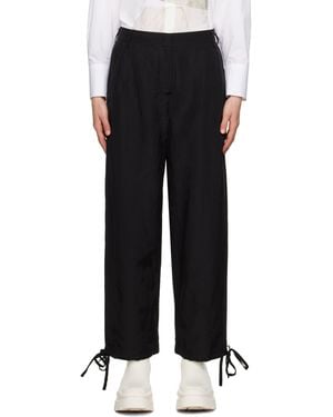 MSGM Elasticated-Ankles Wide-Leg Pants - Black