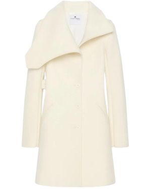 Courreges Asymmetrical-Collar Coat - White