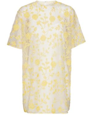 ROTATE BIRGER CHRISTENSEN Embellished Short-Sleeved Dress - Yellow