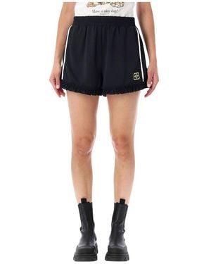 Ganni Elastic Waist Shorts - Blue