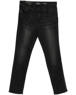 7 For All Mankind Slim Straight Faded Jeans - Black