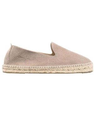 Manebí Round-Toe Suede Espadrilles - Natural