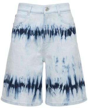 Stella McCartney Tie-Dyed Denim Shorts - Blue