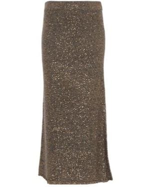 Altuzarra Dione Sequin-Embellished Midi Skirt - Brown
