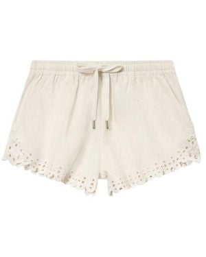 Isabel Marant Isabel Marant Balyme Broderie-Hem Shorts - Natural