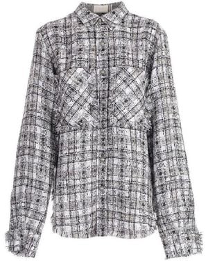 Faith Connexion Plaid Tweed Casual Jacket - Gray
