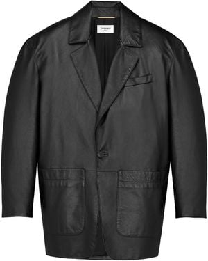 Saint Laurent Long-Sleeved Leather Jacket - Black