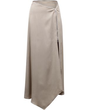 Nanushka Zella Georgette Midi Skirt - Gray