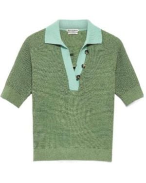 JW Anderson Jw Anderson Knitted Button Polo Top - Green