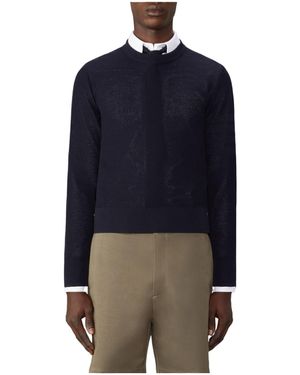 Thom Browne Open-Knit Crewneck Jumper - Blue