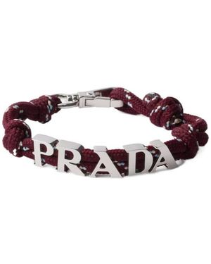 Prada Logo Cord Bracelet - White